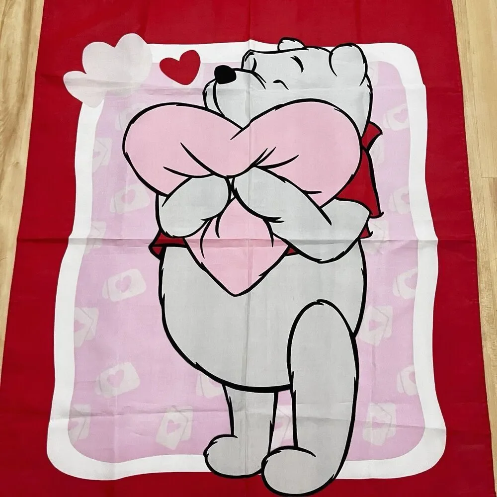 VTG Disney Winnie The Pooh Be Mine Valentine's Day Decorative Yard Flag Banner